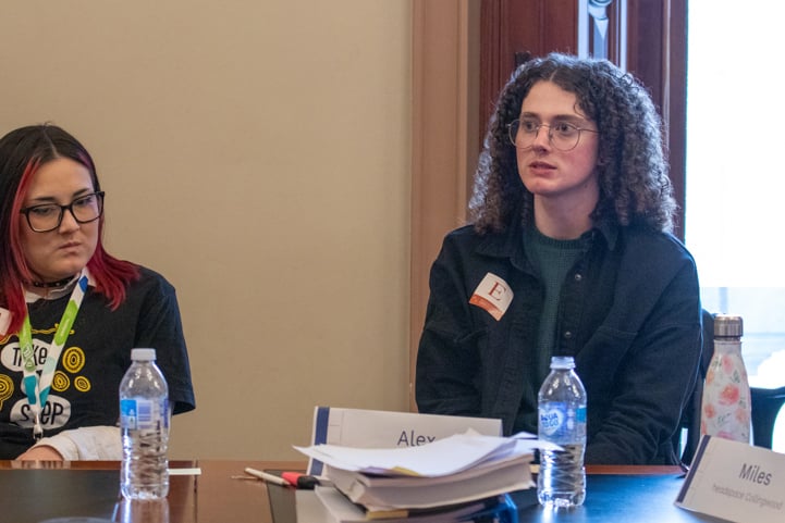 Young people from headspace speaking at roundtable of MPs.