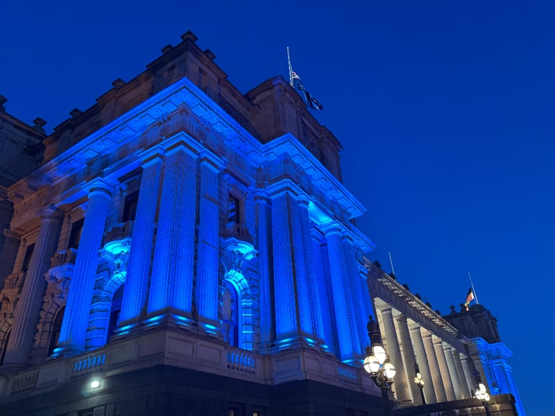 Tribute in blue to fallen police officers
